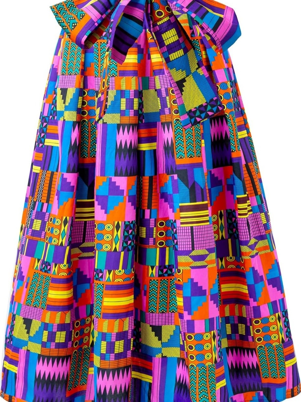 Bold Multicolor A-Line Maxi Skirt with Geometric Print
